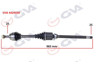 KOMPLE AKS SAĞ MİLLİ DOBLO 1.6 MJT AT/MT 10- 965.5mm Marka : GVA