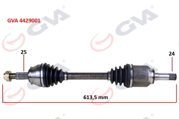 KOMPLE AKS SOL DOBLO 1.9 JTD 01 DOBLO-ALBEA 1.3 MTJ 05 613.5mm Marka : GVA