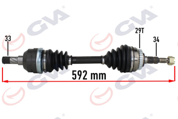 KOMPLE AKS SOL OPEL VECTRA A 1.8-2.0 88-95 -ASTRA F 92-98 -CALIBRA A 89-97 ABS Lİ 29DİŞ 592mm Marka : GVA