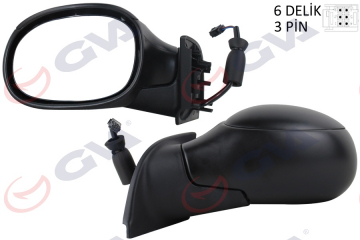 DIŞ DİKİZ AYNASI SOL C3 02 ELEKTRİKLİ ISITMALI KONVEKS 3 FİŞ VM-501EL Marka : GVA