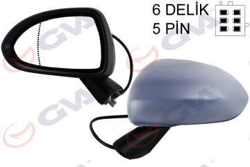 DIŞ DİKİZ AYNASI SOL CORSA D 06 ELEKTRİKLİ ISITMALI ASTARLI ASFERİK 5 FİŞ VM-964EHPAL 13187615 Marka : GVA