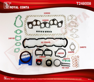 MOTOR TAKIM CONTA SKT KEÇELİ SKC SİZ P205-P305-P306-PARTNER 1.8D XUD7 Marka : ROYAL