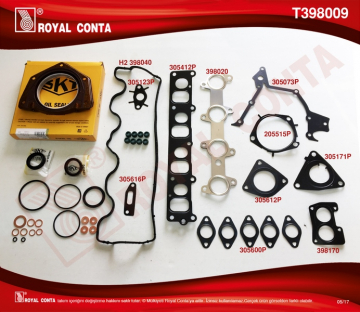 MOTOR TAKIM CONTA SKT KEÇELİ/SUB.LASTİKLİ/SKC SİZ DOBLO-PUNTO 1.9 JTD Marka : ROYAL
