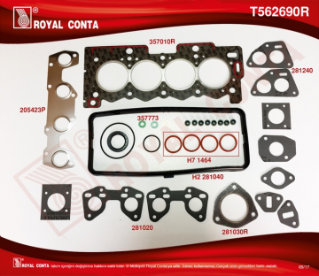ÜST TAKIM CONTASI REINZ KEÇELİ S.LASTİKLİ P207 1.4 TU3A 06 P106-P205-P206-P306-P307 TU3JP 1.4 Marka : ROYAL