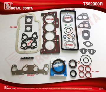 MOTOR TAKIM CONTA REINZ KEÇELİ S.LASTİKLİ P207 1.4 TU3A 06 P106-P205-P206-P306-P307 TU3JP 1.4 Marka : ROYAL