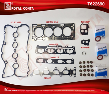 ÜST TAKIM CONTASI KEÇELİ ASTRA G-H-VECTRA C 1.6 16V Z16XEP Marka : ROYAL