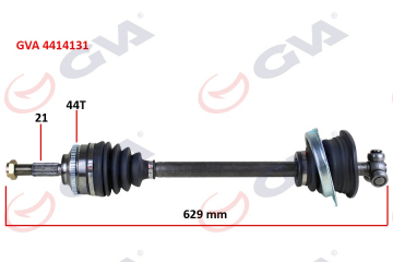 KOMPLE AKS SOL CLIO II 1.5DCI 98-05 ABS Lİ 44DİŞ 629mm YAYLI Marka : GVA