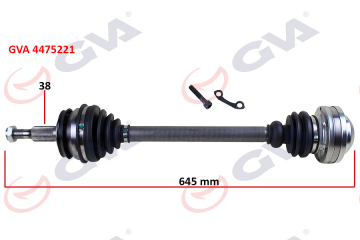 KOMPLE AKS SOL TRANSPORTER T5 1.9 TDI 03-11 645mm AXB-AXC Marka : GVA