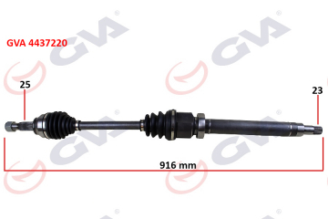 KOMPLE AKS SAĞ FIESTA V 1.4 TDCI 02-08 916mm Marka : GVA