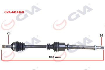 KOMPLE AKS SAĞ CLIO III 1.5 DCI 05- LOGAN 1.4-1.6-1.5 DCİ 07- 897mm Marka : GVA