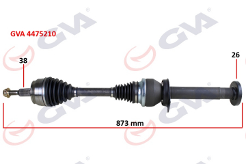 KOMPLE AKS SAĞ TRANSPORTER T5 2.5 TDİ 03-11 6 VİTES 873mm DÜZ VİTES Marka : GVA