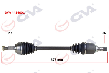 KOMPLE AKS SOL KANGOO 3 1.5 DCİ 08- 677mm Marka : GVA