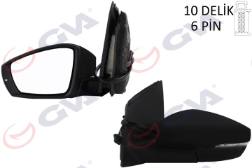 DIŞ DİKİZ AYNASI SOL POLO 09 ELEKTRİKLİ ISITMALI SİNYALLİ ASFERİK 6 FİŞ VM-388NEHAL Marka : GVA