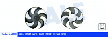 FAN MOTORU PERVANE CITROEN XANTIA-XSARA PEUGEOT P306 220W-320mm Marka : KALE