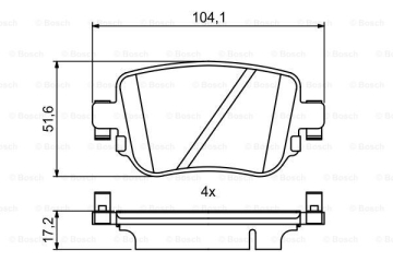 ARKA BALATA VW CADDY IV 2.0TDI 15 CUUF-DFSF 104.1x17.2x51.6 Marka : BOSCH