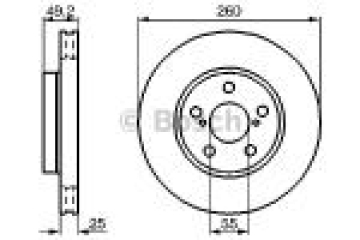 ÖN FREN AYNASI AVENSIS 1.6 VVTİ-1.8 VVTİ İE-2.0D-2.0TD 97-2.03 260x25x5DLxHAVALI Marka : BOSCH