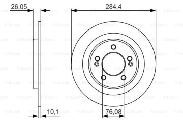 FREN DİSKİ. ARKA. 284.2 /10.1-8.5 MM . KAPLAMALI Marka : BOSCH