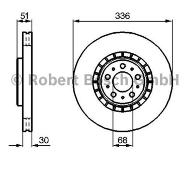 ÖN FREN AYNASI ADET VOLVO XC90 2.5T-D5-T6 2002-2010 17 JANT 336x30x5DLxHAVALI Marka : BOSCH