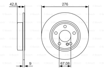 FREN DISKI ARKA MERCEDES A-CLASS W176 12 18 B-CLASS W246 11 18 Marka : BOSCH