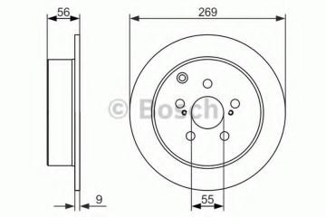 ARKA FREN AYNASI TOYOTA CELICA 99-05 PRIUS 03-09 269x8x5 DLxDOLU Marka : BOSCH