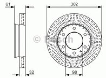 ON FREN DISKI FORD RANGER TKE 2.2-3.2 11 MAZDA BT 50 2.2TDCI 12 Marka : BOSCH