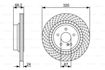 FREN DISKI ARKA MERCEDES C218 W211 W212 S212 Marka : BOSCH