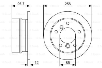 FREN DISKI ARKA MERCEDES W463 B901 B904 . VW LT 28-35-46 Marka : BOSCH