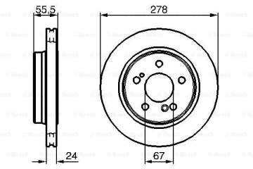 FREN DISKI ARKA MERCEDES W202 W203 S203 W210 S210 Marka : BOSCH