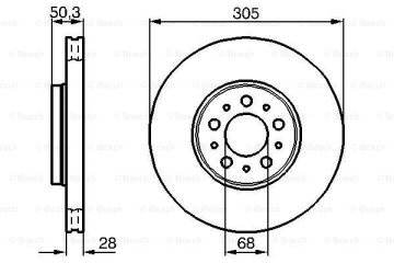ÖN FREN AYNASI VOLVO S60 00-10 S80 98-06 V70 97-07 XC70 00-07 305x25x5DLx BÜYÜK TİP Marka : BOSCH