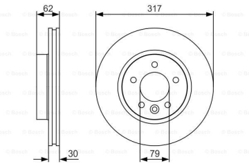 FREN DISKI ON DISCOVERY 3 L319 04 09 DISCOVERY 4 L319 09 18 Marka : BOSCH