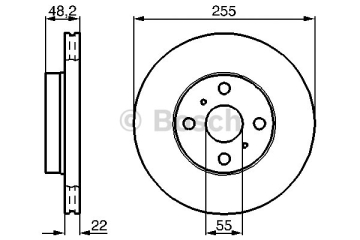 ÖN FREN AYNASI COROLLA 1.4 ie 16V 00-01 1.3 ie 16V 92-97 1.8 ie 16V 92-97 255x22x4DLxHAVALI Marka : BOSCH