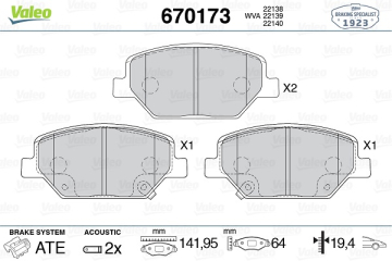 ÖN BALATA INSIGNIA B 2017 17 Marka : VALEO