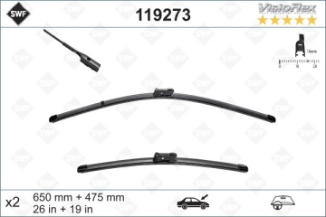 SWF VisioFlex Flat Blade X2 650 475 mm VW Passat 8-Passat 8 Variant-Passat 8 SW 11/14 Marka : VALEO