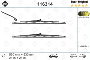 ÖN SİLECEK SÜPÜRGESİ TAKIM PASSAT VOLVO S70 V70 TRANSPORTER T4 530 530 mm Marka : VALEO
