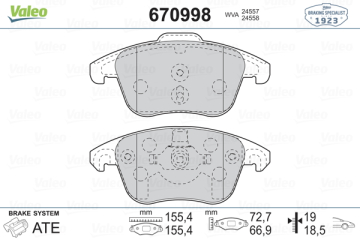 ÖN BALATA C4 PICASSO 06 11 P5008 1.6 16V-2.0 16V-2.0 HDI 08 12 P3008 12 DS4 11 DS5 12 Marka : VALEO