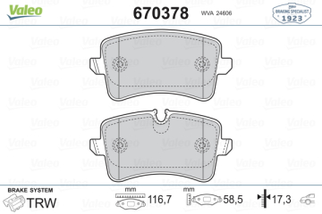 ARKA BALATA A4-A5-Q5 09 GDB1765 Marka : VALEO