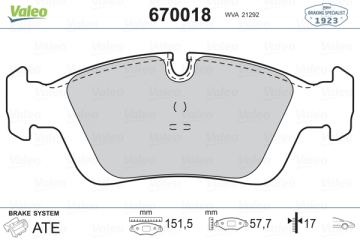 ÖN BALATA BMW E36 316-318-320-323-325-328- 92-00 E46 01-05 Z3 95-03 Z4 03 x Marka : VALEO