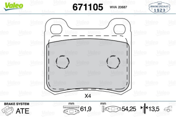 FREN BALATASI ARKA MERCEDES W201 W202 C124 W124 C124 Marka : VALEO