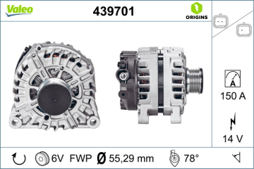 ALTERNATÖR 14V 150Ah C3-C4-BERLINGO- P207-P308-P407-C ELYSEE 1.6 2.0 HDİ Marka : VALEO