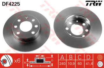 ÖN FREN AYNASI CORSA C 1.0-1.2 16V 01 11 240x11x4DL DOLU Marka : TRW