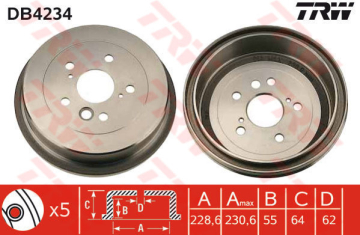 FREN KAMPANASI ARKA RAV 4 I 2.0 16V/CABRIO 2.0 16V 94-00 RAV 4 II 1.8 VVTI/2.0 D-4D 4WD/2.0 VVTI 4WD Marka : TRW
