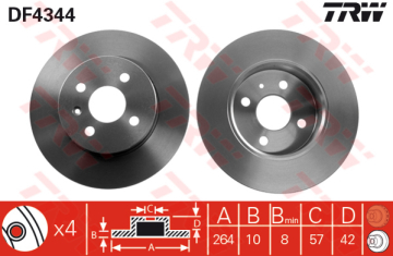 ARKA FREN AYNASI ASTRA H L67 04 14 COMBO C 01 11 MERIVA A 03 10 264x10x4DL DOLU Marka : TRW