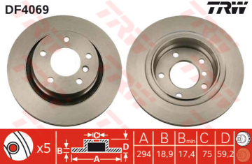 FREN DISKI ARKA BMW E46 98 05 Marka : TRW