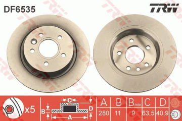 ARKA FREN AYNASI VOLVO V40 D2 D3 D4 T2 T3 T4 T5 HATCHBACK 12 280x5DL 986479691- Marka : TRW