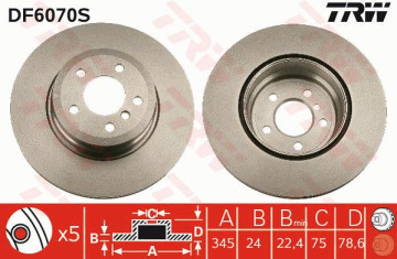 FREN DISKI ARKA ADET BMW E70 F15 E71 F16 Marka : TRW