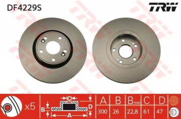 ÖN FREN AYNASI ADET LGN 1.6 1.8 2.0 2.2 16V 1.9 DCI B74-K74 03/01 300x26x5DLxHAVALI xxx Marka : TRW