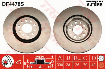 ÖN FREN AYNASI ALFA ROMEO 159 08 12 GIULIETTA 10 18 JEEP CHEROKEE 14 330x28x40 Marka : TRW