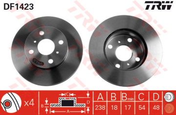 ÖN FREN AYNASI COROLLA 1.6-ie 16V 87-92 -1.6 ie 16V 88-92 -1.9 D 87-89 AE92 238x18x4DLxHAVALI Marka : TRW