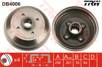 ARKA FREN KAMPANASI CORSA A 83-92 -CORSA B-TIGRA A 93-02 ABS SİZ Marka : TRW