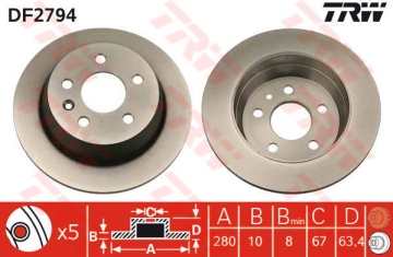 FREN DISKI ARKA MERCEDES VITO W638 96 03 Marka : TRW